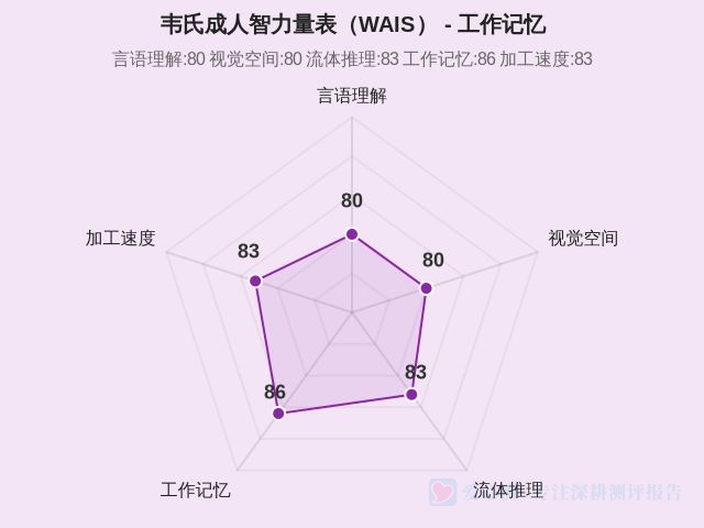 韦氏成人智力量表（WAIS）-因子维度4